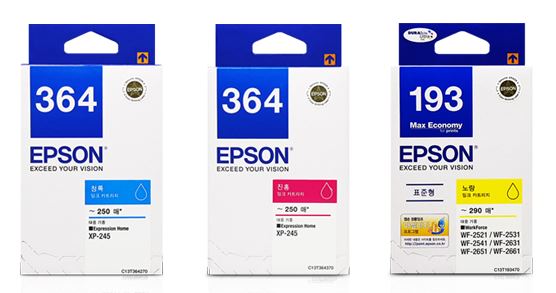 엡손 T364270 [파랑/정품잉크]엡손 T364370 [빨강정품잉크]엡손 T364470 [노랑/정품잉크