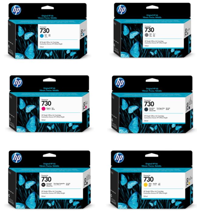 HP730 P2V65A 매트검정 정품잉크HP730 P2V66A 회색 정품잉크HP730 P2V67A 포토검정 정품잉크